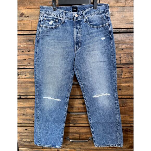 EDWIN Kali Ankle Distressed Jeans in Medium Wash Sz 30 NWT